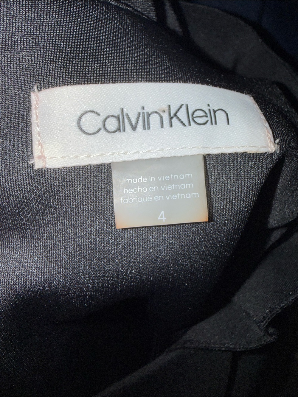 NWT Calvin Klein Black Sleeveless V-Neck Midi Dress with Ruffle Collar - Size 4 - Picture 2 of 10